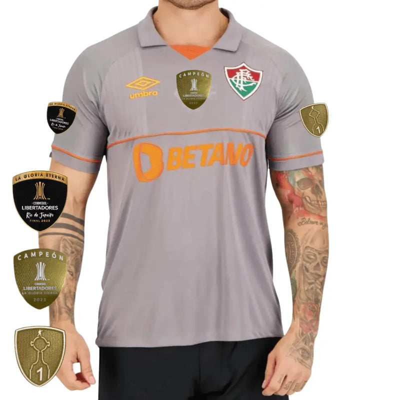 Camisa Goleiro Cinza Patchs Campeão Libertadores 2023