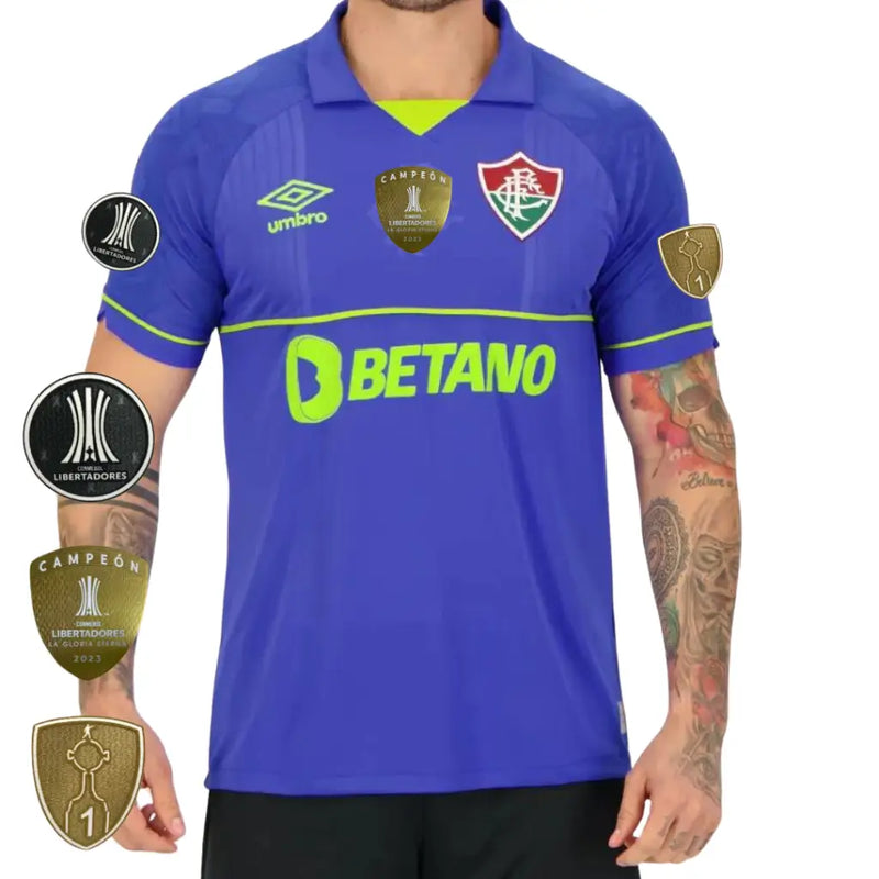 Camisa Goleiro Azul Patchs Campeão Libertadores 2023