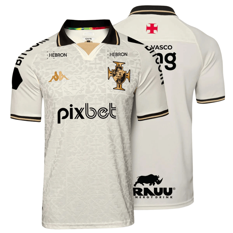 Camisa Vasco da Gama III Creme com Patrocinadores - Masculino