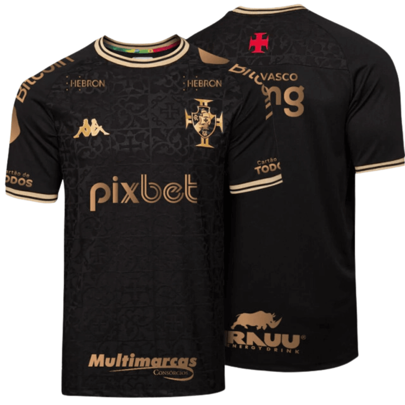 Camisa Vasco da Gama III Preto com Patrocinadores - Masculino